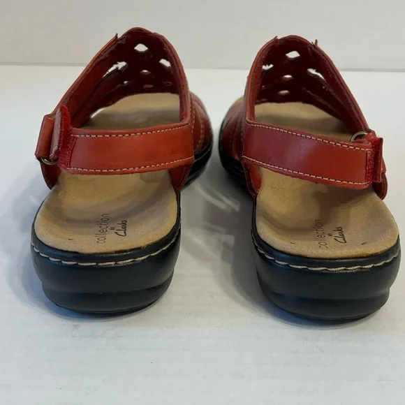 Clarks Collection Gladiator Sandals Leisa Ruby Red Size 7‎ W - Picture 7 of 10